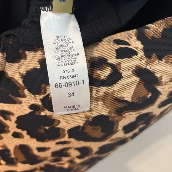 Leopard Print Swimsuit with Cheetah cover up attached size: 34/5x - Picture 4 of 11